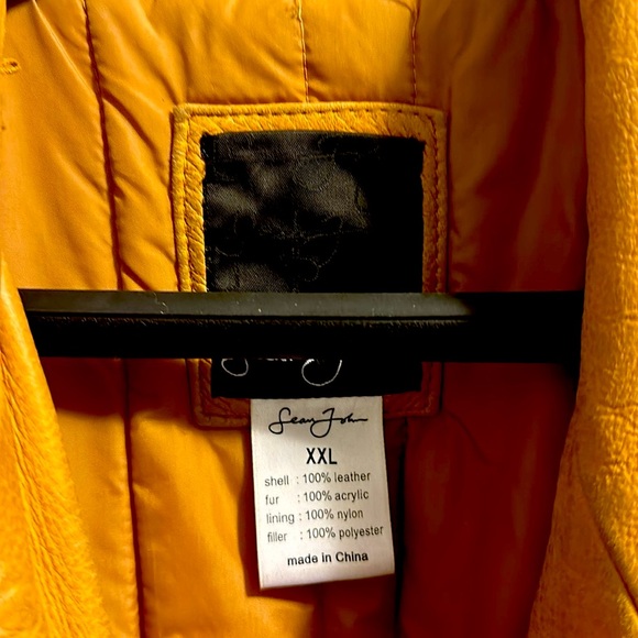 RARE Men’s 100% Authentic Leather Taupe Vintage Bomber Jacket by Sean John - Picture 5 of 12